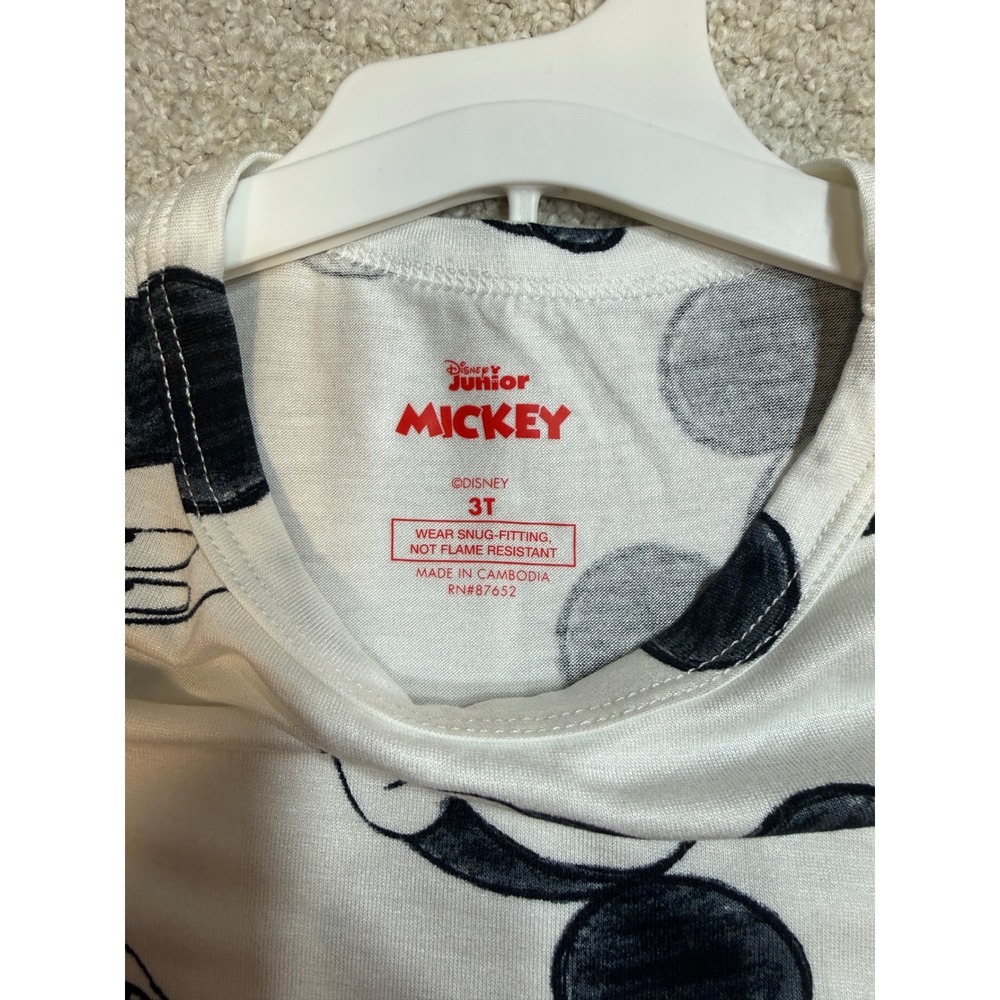 Disney Mickey Mouse Pajama Set Kids Size 3T Short Sleeve Pants - Picture 2 of 3